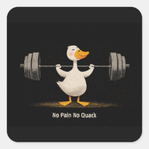 Pegatina Cuadrada Sin dolor no hay cuac – Arte divertido de pato de