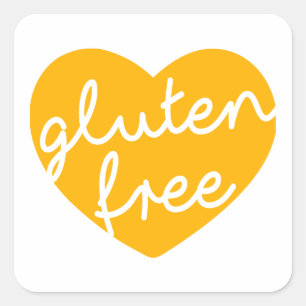 Pegatina Cuadrada Sin gluten.