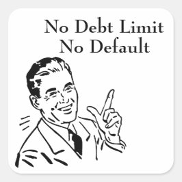 Pegatina Cuadrada Sin límite de deuda, sin impago