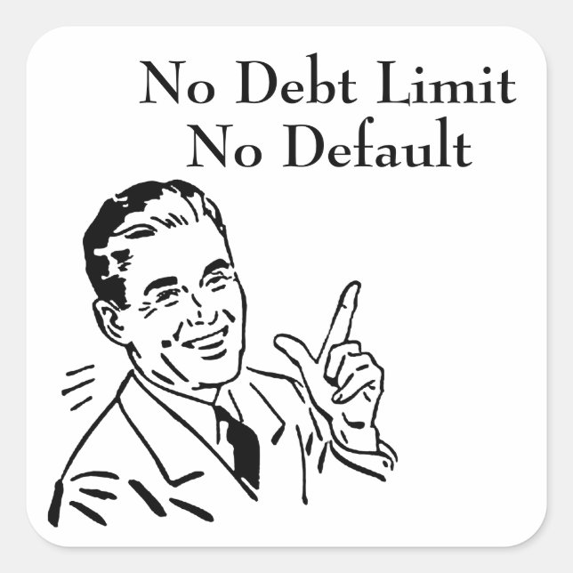 Pegatina Cuadrada Sin límite de deuda, sin impago (Anverso)