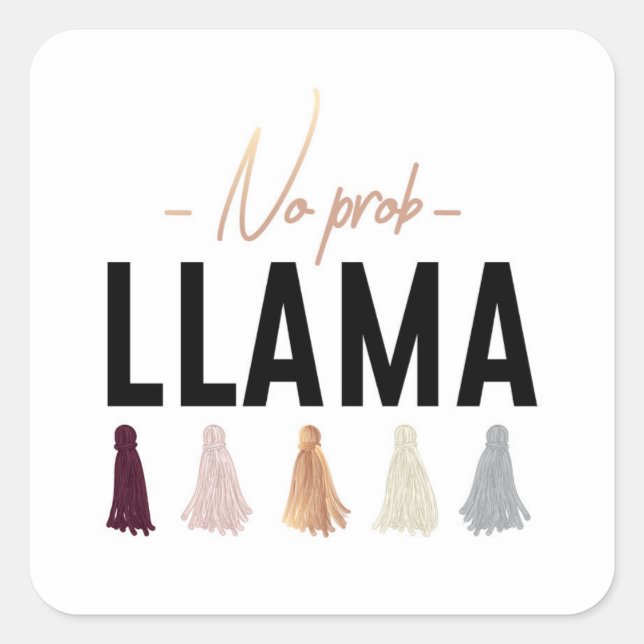 Pegatina Cuadrada Sin nombre de prob | Oro Tassels (Anverso)