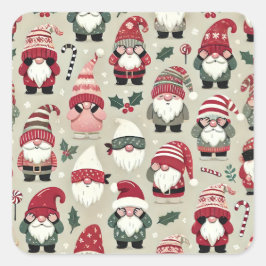 Pegatina Cuadrada ¡Sin Peeking! Pegatinas de Gnome