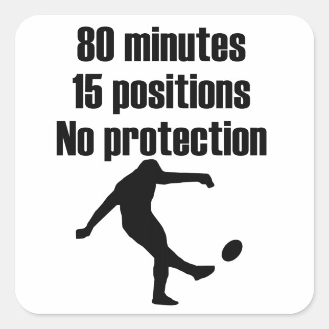 Pegatina Cuadrada Sin Rugby de Protección (Anverso)