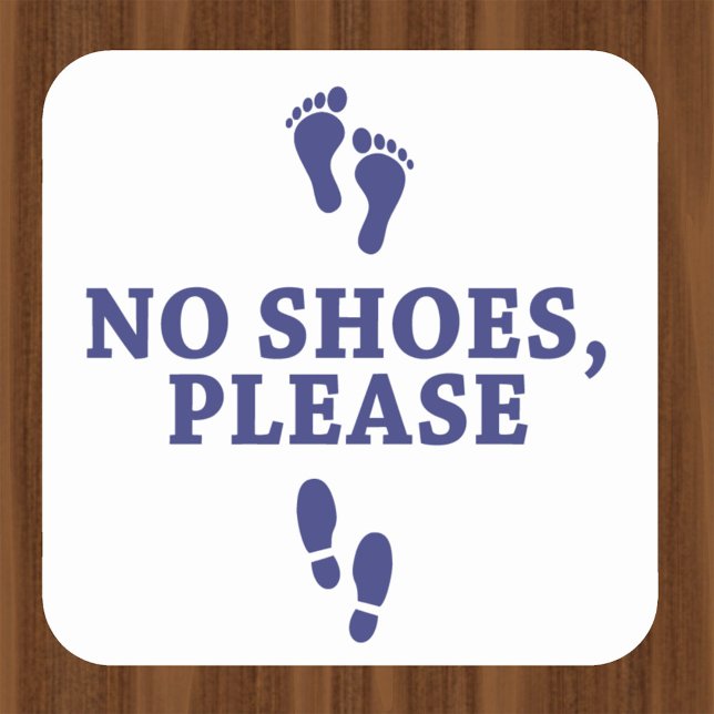 Pegatina Cuadrada Sin zapatos, por favor, con pies pegatinas (Subido por el creador)