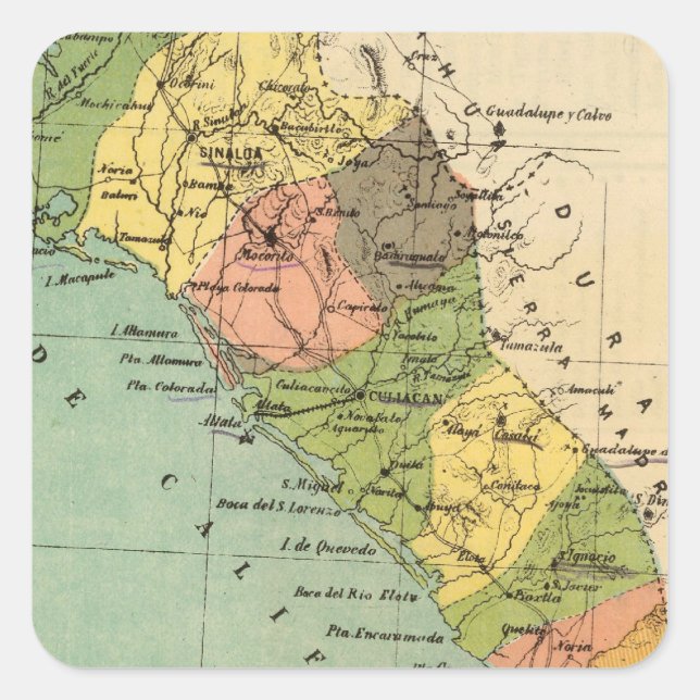 Pegatina Cuadrada Sinaloa, México (Anverso)