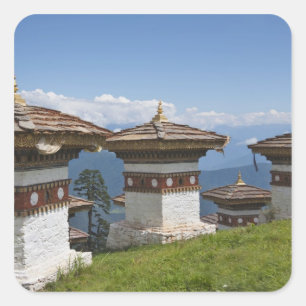 Pegatina Cuadrada Sindokha Dzong, paso de Dochu La 2