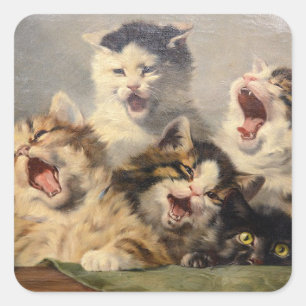 Pegatina Cuadrada Sinfonía gatita por Julius Adam II