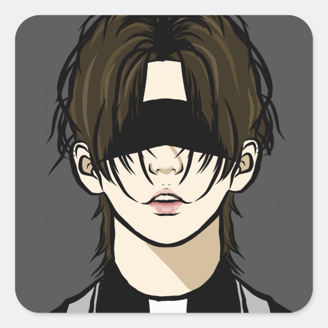 Pegatina Cuadrada sinful desire (Anverso)