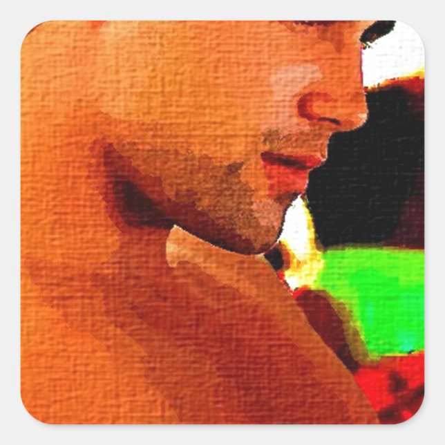 Pegatina Cuadrada Sip it lentamente (Anverso)