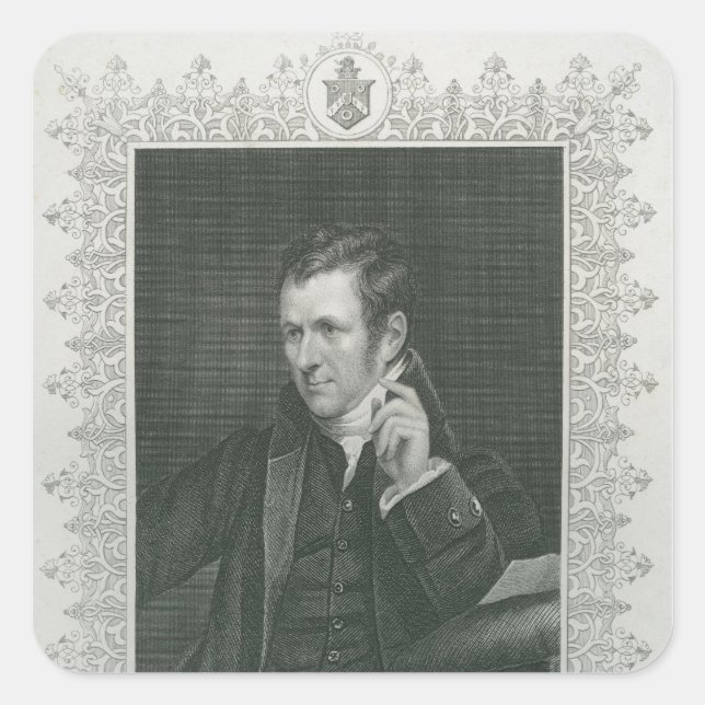 Pegatina Cuadrada Sir Humphry Davy (Anverso)