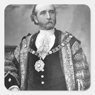 Pegatina Cuadrada Sir James Whitehead, Alcalde de Londres
