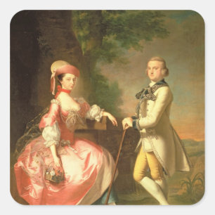 Pegatina Cuadrada Sir John Pole, 5ª Baroneta