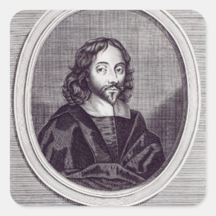 Pegatina Cuadrada Sir Thomas Browne , grabado por Frederick