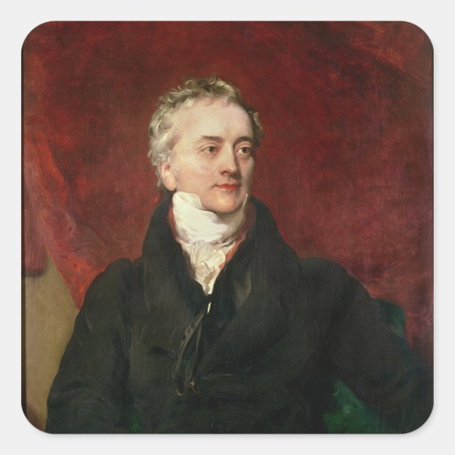 Pegatina Cuadrada Sir Thomas Young MD, FRS (Anverso)