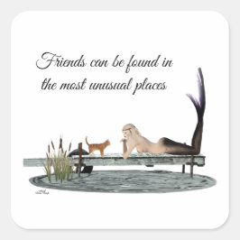 Pegatina Cuadrada Sirena En Pegatinas De Bote