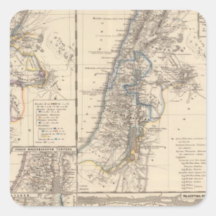 Pegatina Cuadrada Siria Phoenice, Siria Palaestina