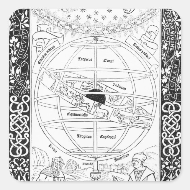 Pegatina Cuadrada Sistema de Ptolomeo (Anverso)