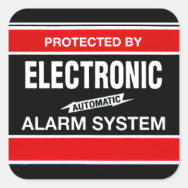 Pegatina Cuadrada Sistema electrónico de alarma