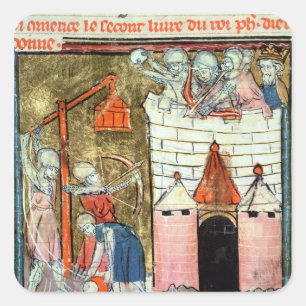 Pegatina Cuadrada Sitio del castillo de Chinon