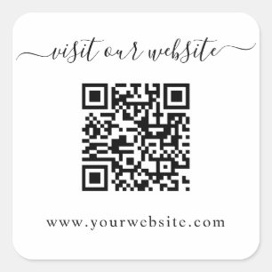 Pegatina Cuadrada Sitio web de Boda de código QR
