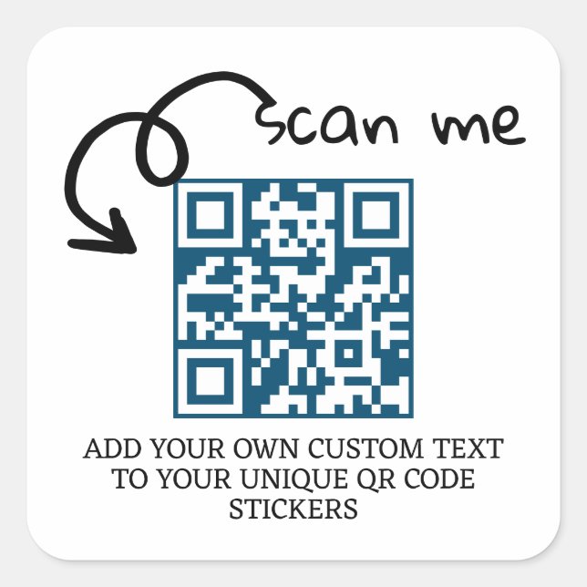 Pegatina Cuadrada Sitio web único de análisis personalizado de códig (Anverso)