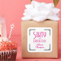 Sixty and Fabulous Hot Pink Art Deco 60th Birthday