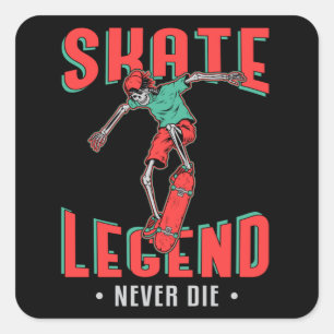 Pegatina Cuadrada Skate Skate Skate Skate Kickflip Gift Idea