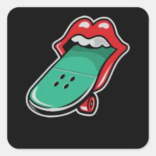 Pegatina Cuadrada Skateboard Rolling