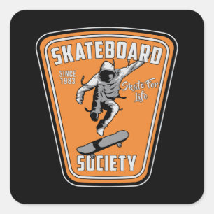 Pegatina Cuadrada Skateboard Skate Skate Skateboarding Gigante