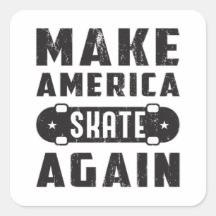 Pegatina Cuadrada Skateboard Skateboarder Halfpipe Gift Idea