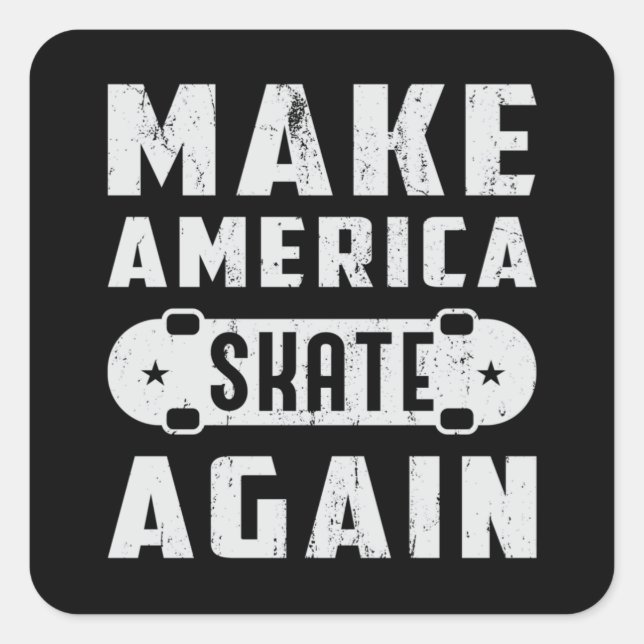 Pegatina Cuadrada Skateboard Skateboarder Skateboarding Gigante (Anverso)