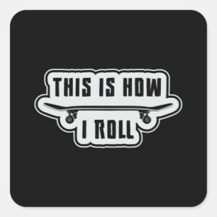 Pegatina Cuadrada Skateboard Skater Skate Skateboarder Regalo