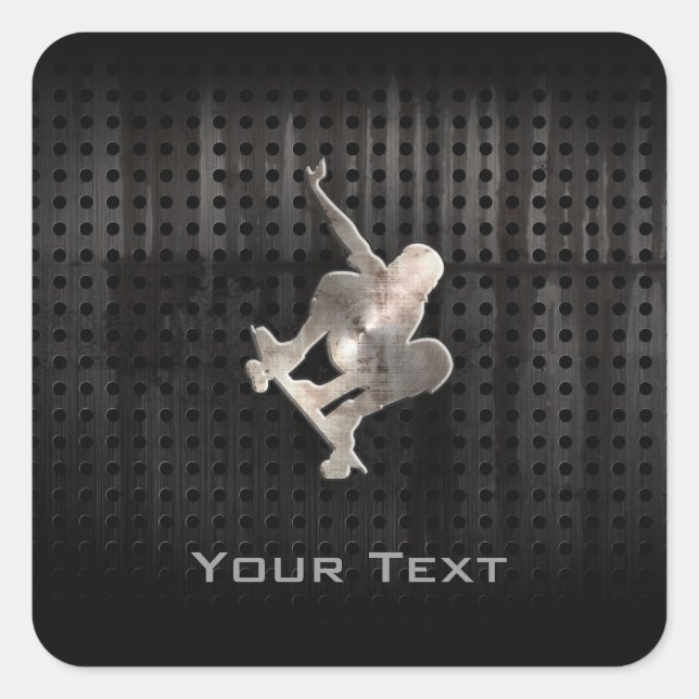 Pegatina Cuadrada Skateboarding; Guay Black (Anverso)