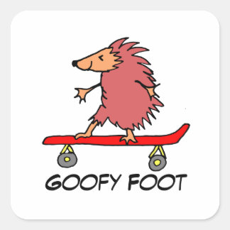 Pegatina Cuadrada Skateboarding Hedgehog Goofy Foot