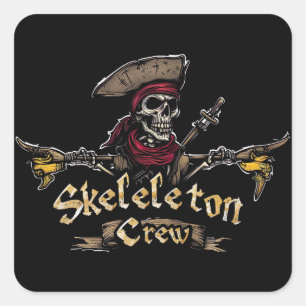 Pegatina Cuadrada Skeleton Crew