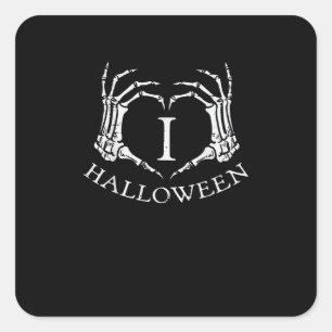 Pegatina Cuadrada Skeleton Halloween Halloween Hand Costume Hombres