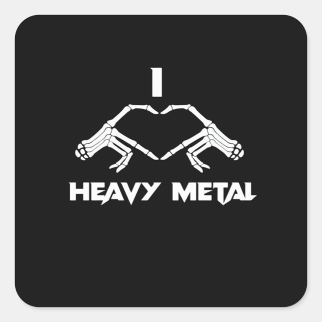 Pegatina Cuadrada Skeleton Hands Heart - Halloween divertida (Anverso)