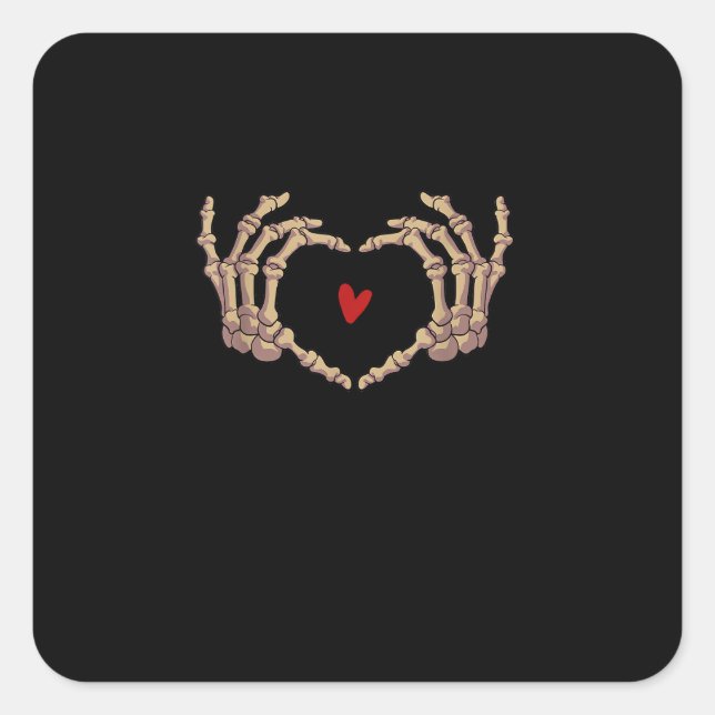 Pegatina Cuadrada Skeleton Hands Women Skeleton Hands Halloween (Anverso)