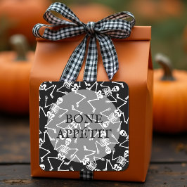 Pegatina Cuadrada Skeletons BONE APPÉTIT