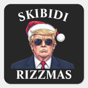 Pegatina Cuadrada Skibidi Rizzmas vuelve a hacer grandes Navidades