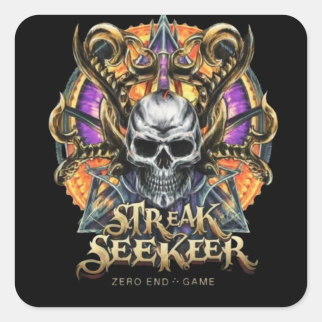Pegatina Cuadrada Skicker Streak Seeker (Anverso)