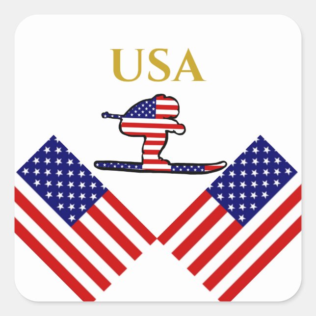 PEGATINA CUADRADA SKIER (Anverso)