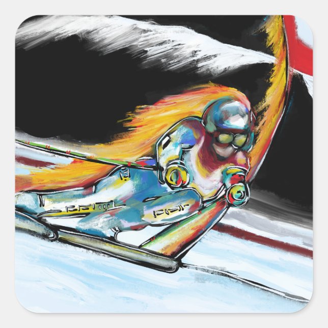 PEGATINA CUADRADA SKIER SQUARE STICKER (Anverso)