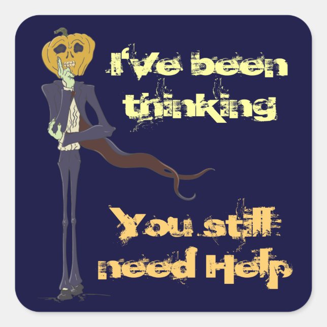 Pegatina Cuadrada Skinny Jack (Anverso)