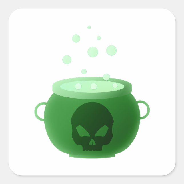 Pegatina Cuadrada Skull Cauldron (Anverso)