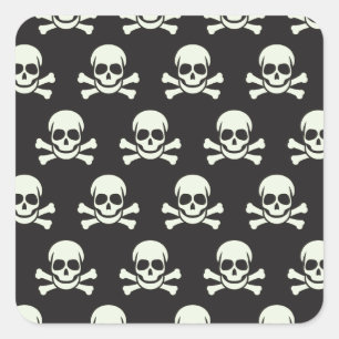 Pegatina Cuadrada Skull & Crossbone