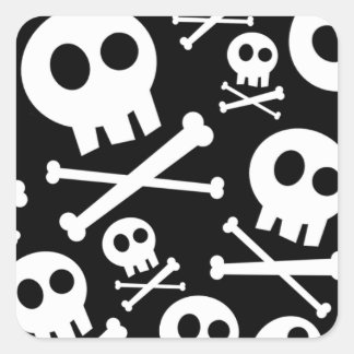 Pegatina Cuadrada Skull & Crossbone