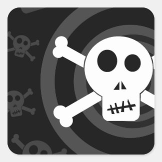 Pegatina Cuadrada Skull & Crossbone