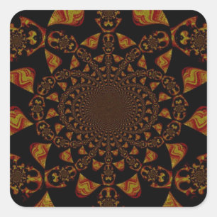 Pegatina Cuadrada Skull Kaleidoscope Arte Imprimir