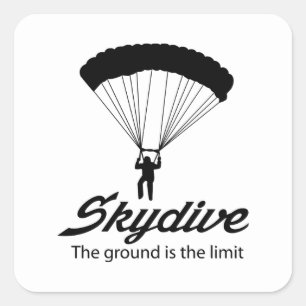 Pegatina Cuadrada Skydive la tierra es el límite